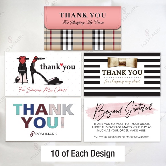 Design by Me Other - Poshmark Thank You Note Card Variety Pack #2 (50 ct)